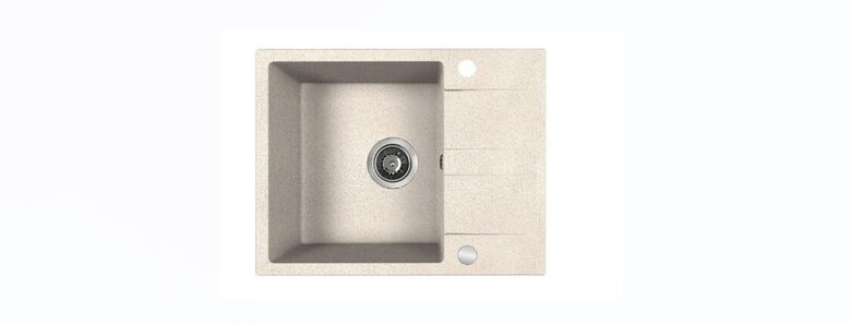 Laveo virtuves izlietne Laut 44x56x17.4cm,ar pusplauktiņu,bēša